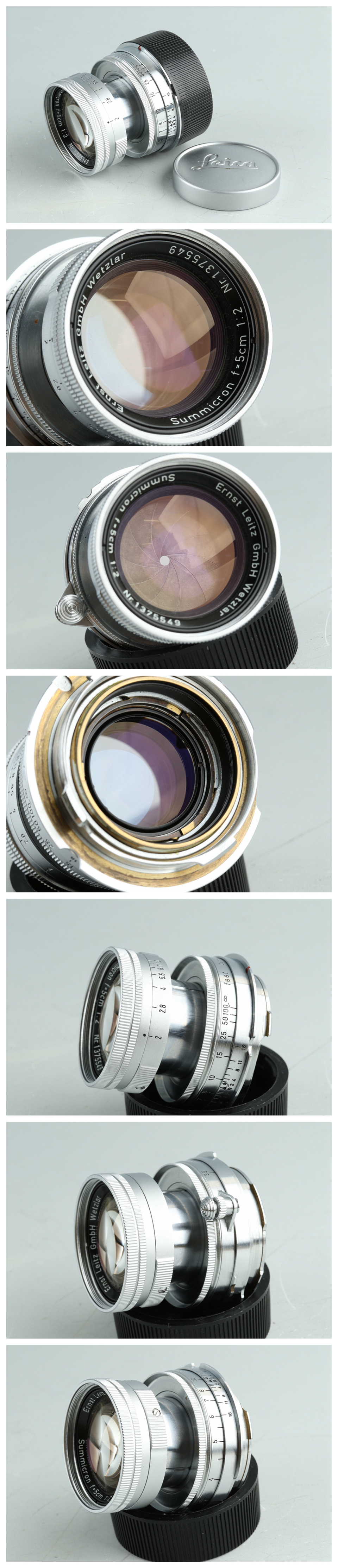 Leica Leitz Summicron 50mm F/2 Lens for L39 + Leica M Mount