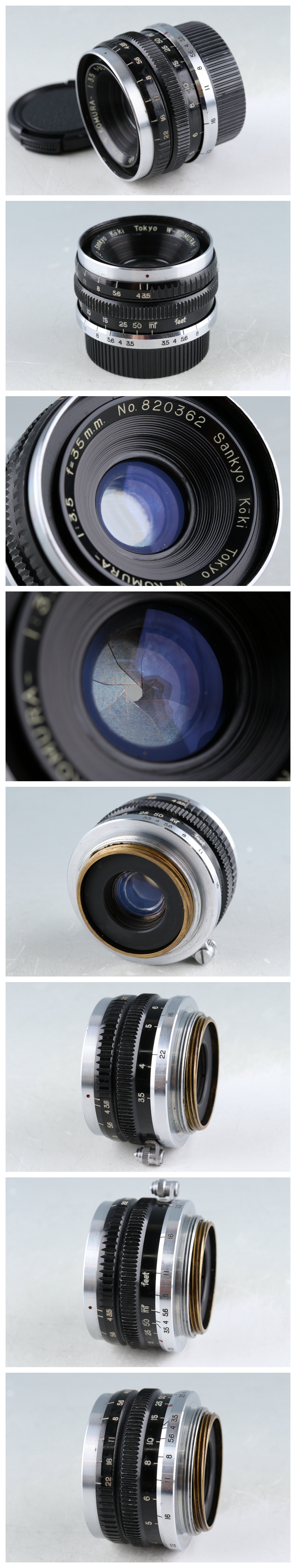 Sankyo Koki W-Komura 35mm F/3.5 Lens for Leica L39 #46526 C1 Sankyo Koki W-Komura 35mm F/3.5 Lens for Leica L39 #46526 C1